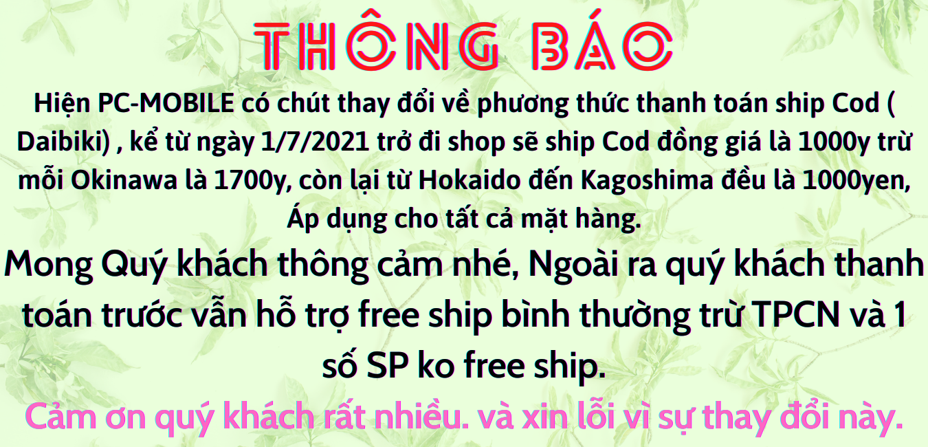 Thông báo điều chỉnh ship Cod