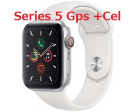 Apple Watch Series 5 44mm GPS+Cel ( Có sài sim ) / Silver Aluminum Case / Sport Band White / New 100% Chưa khui hộp BH Apple 1 Năm / MS: W015173