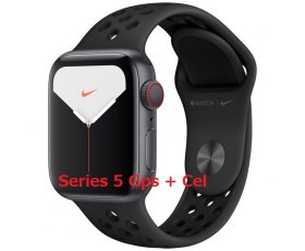 Apple Watch Series 5 40mm GPS+Cel ( Có sài sim ) / Gray Aluminum Case / Sport Band Black Nike / New 100% Chưa khui hộp BH Apple 1 Năm / MS: W012725
